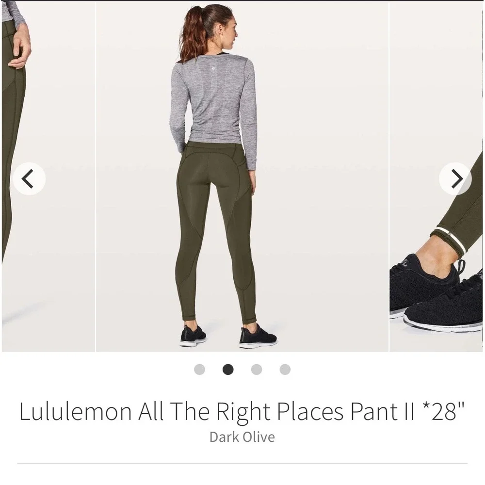 Lululemon All the Right Places High-Rise Pant 28 Dark Olive Green Leggings 8 A1